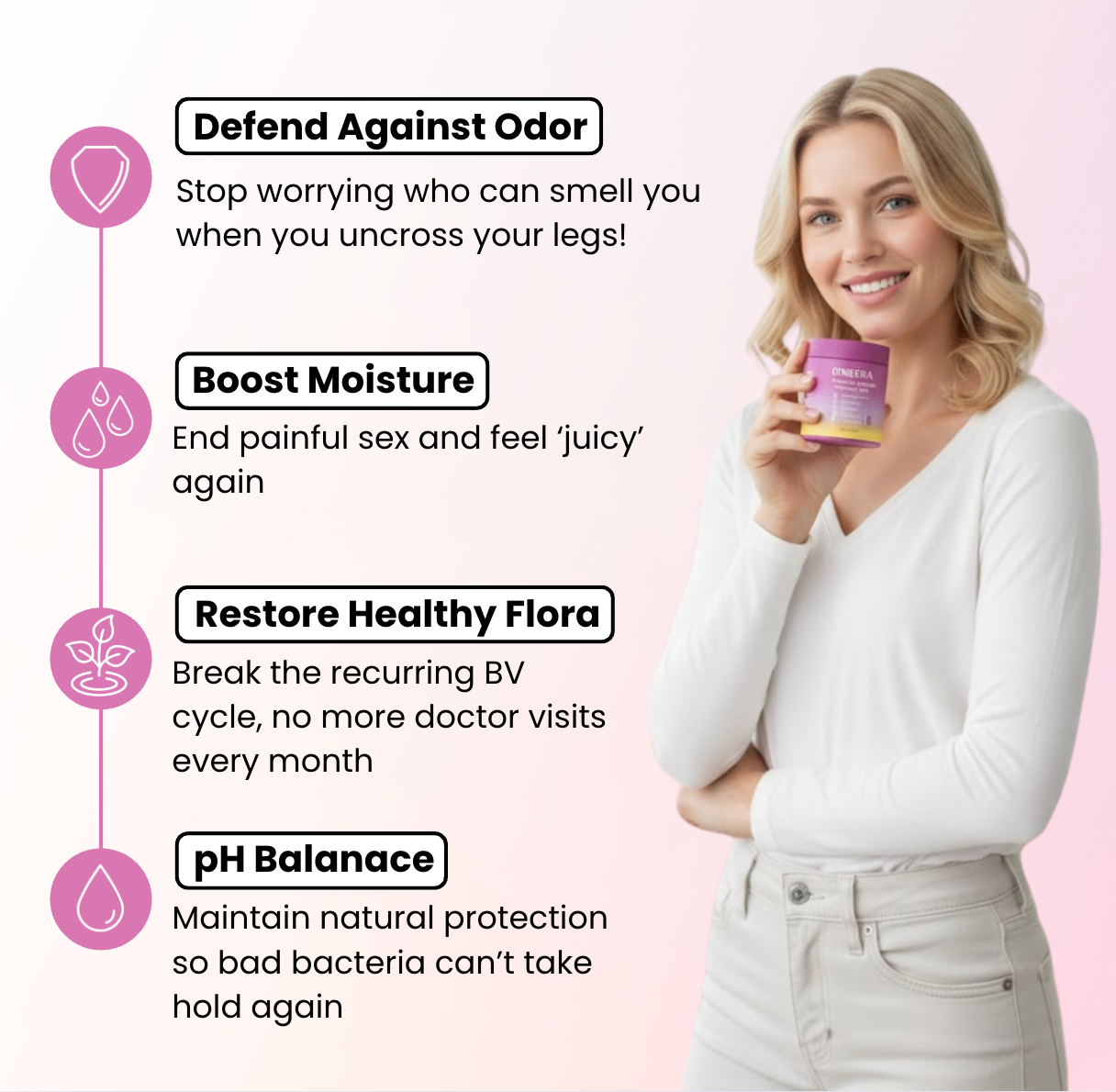 Omeera's All-in-One Women's Probiotic Slippery Elm Hawaiian Pineapple Gummies - 60 Gummies