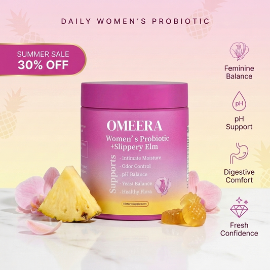 Omeera's Womens Probiotic Gummies + Slippery Elm