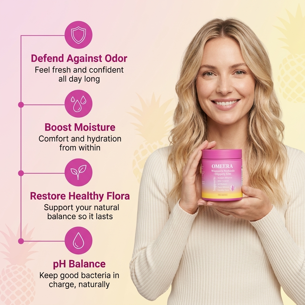 Omeera's Womens Probiotic Gummies + Slippery Elm