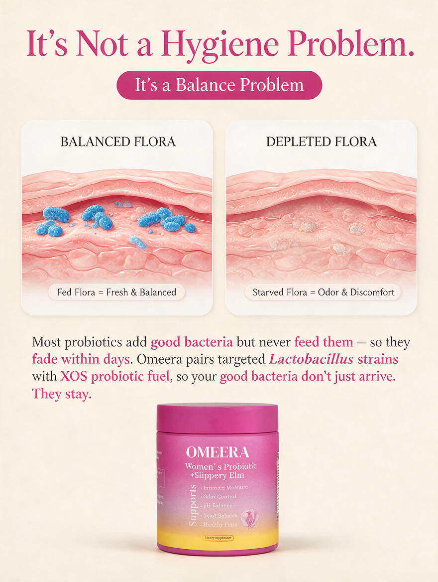 Omeera's Womens Probiotic Gummies + Slippery Elm