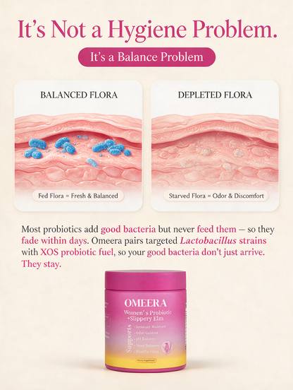 Omeera's Womens Probiotic Gummies + Slippery Elm